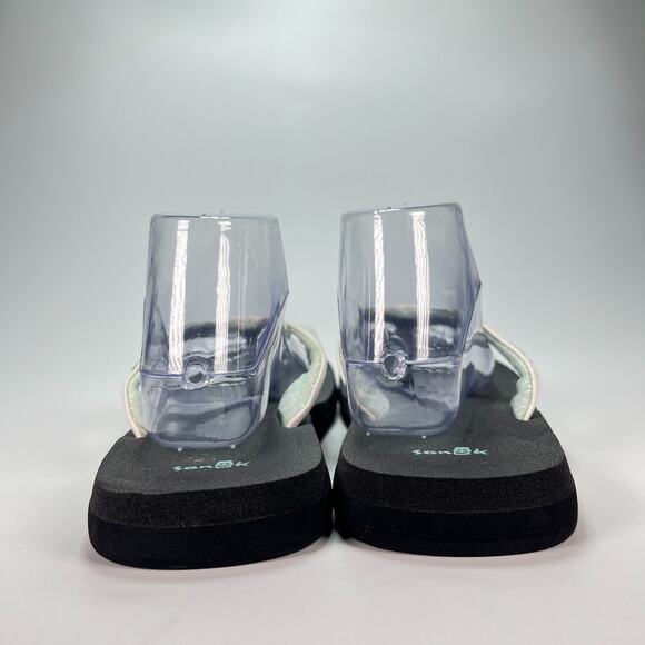 Sanuk Yoga Serenity 4 Black White Flip Flops Sandals SWS10821S Women’s Size 11 - Picture 5 of 9